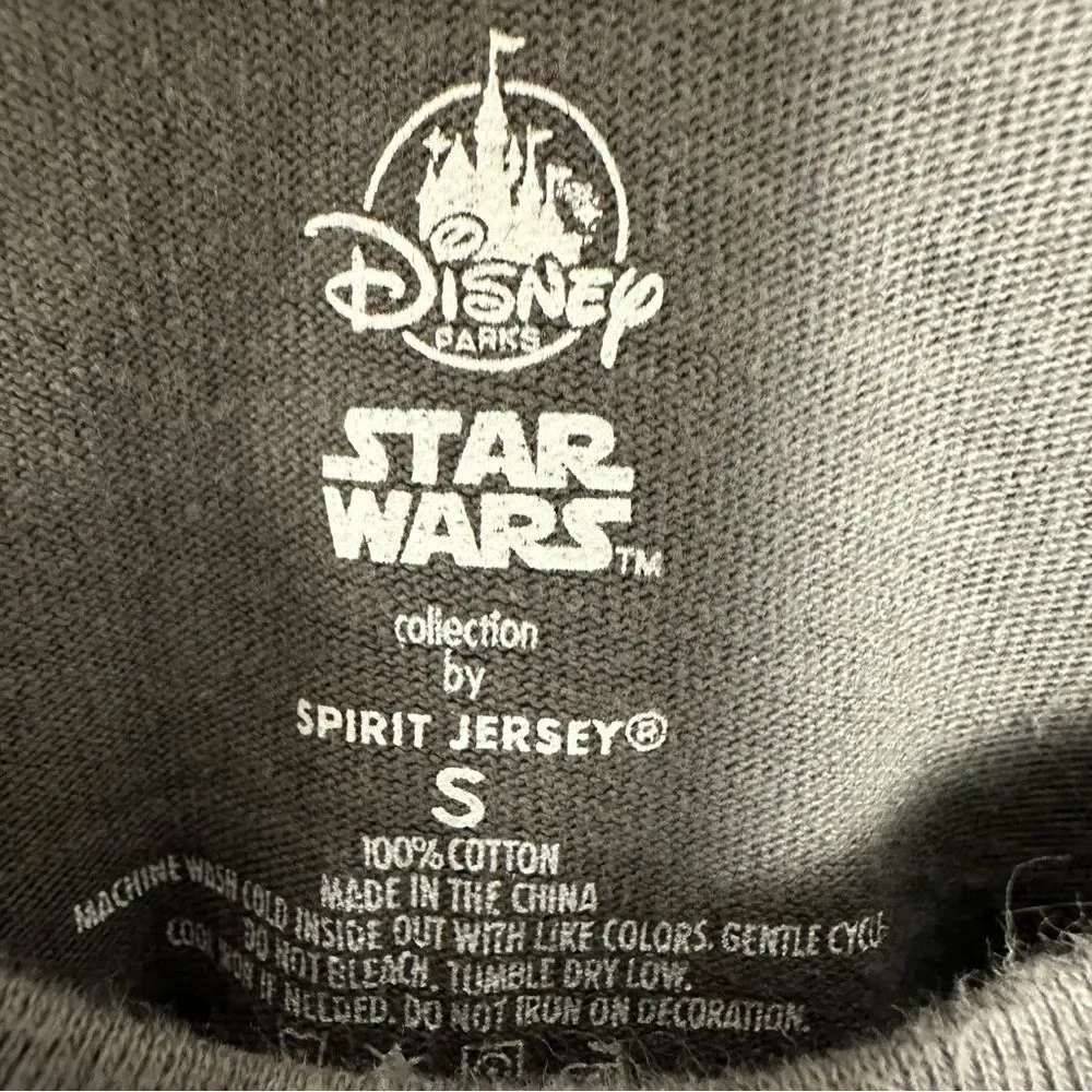Star Wars Disney Parks Spirt Jersey Long Sleeve Grey Gold Shirt Size Small